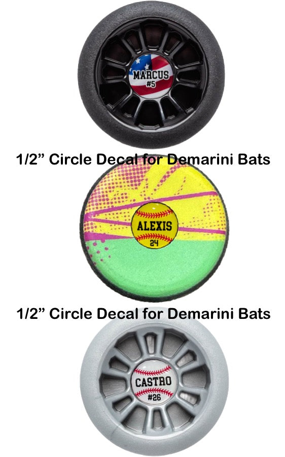 The ORIGINAL Personalized 3D Bat Knob Decals: Level Up Your Bat!