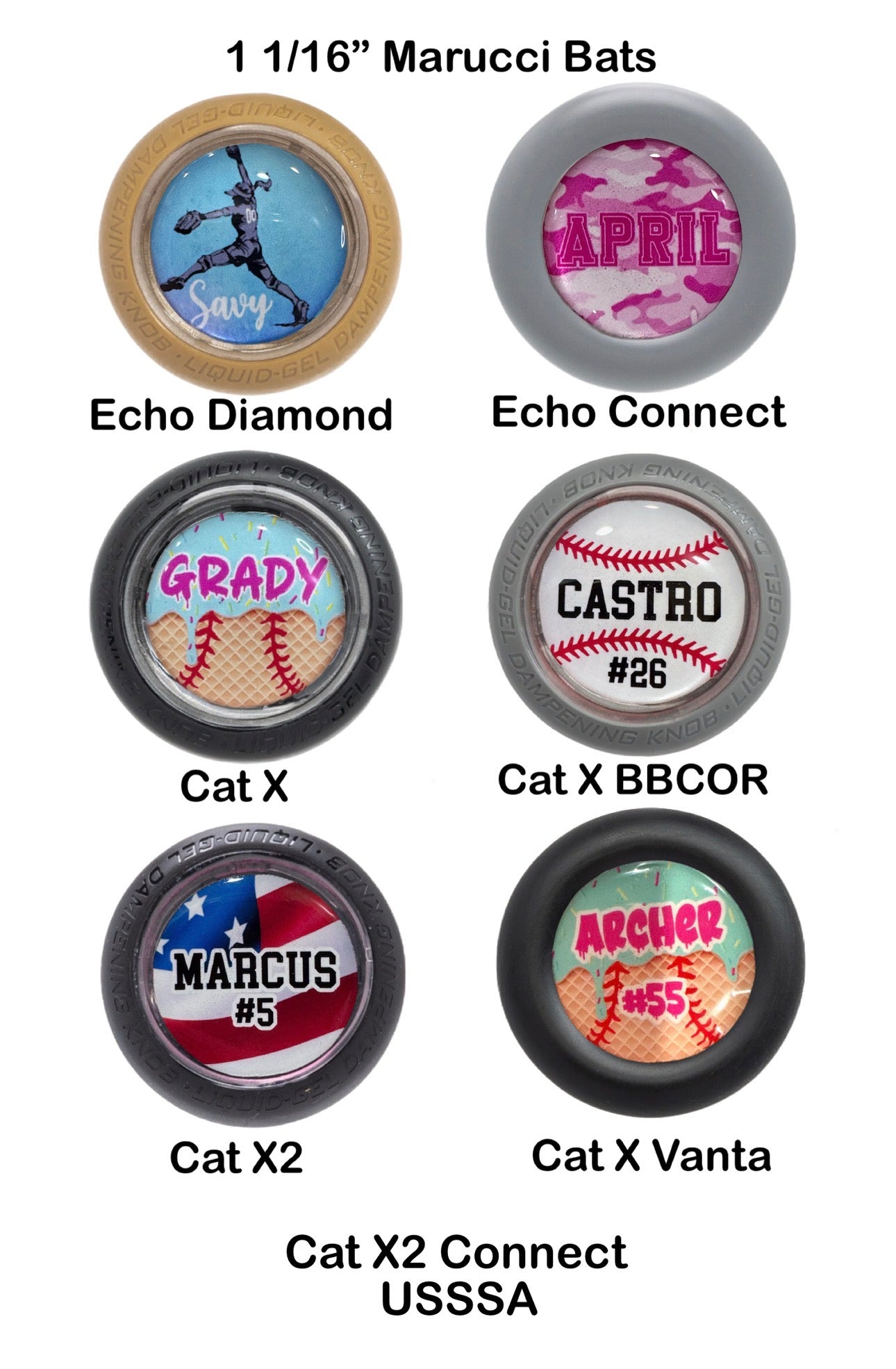 The ORIGINAL Personalized 3D Bat Knob Decals: Level Up Your Bat!